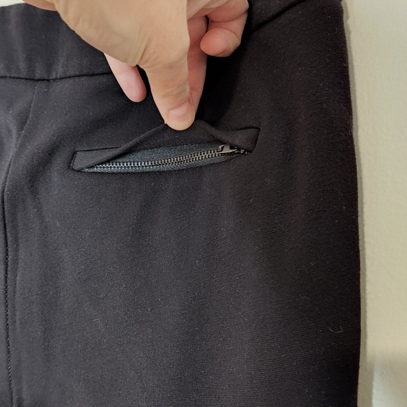 Loft ponte stretch pants faux leather tuxedo stripe black 6 - Picture 6 of 16